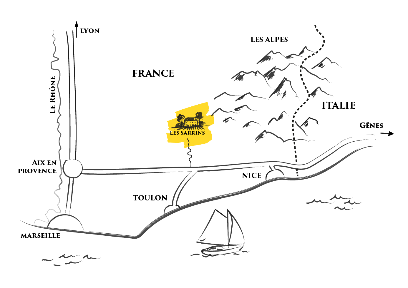 Carte de situation du domaine - Provence - Sud Est - France